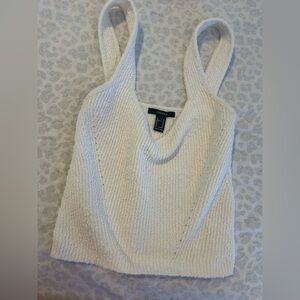 White forever 21 ribbed sweater tank top. Slightly cropped